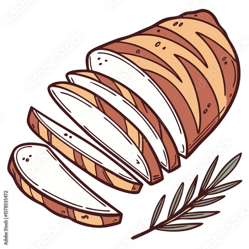 Hand-Drawn Chicken Breast Slices with Defined Edges, Transparent Background. Perfect for: BBQ parties, high-protein meal plans, summer grilling