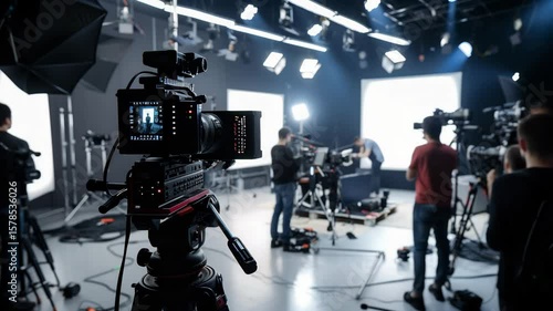 Behind the scenes of professional video production with camera crew and equipment