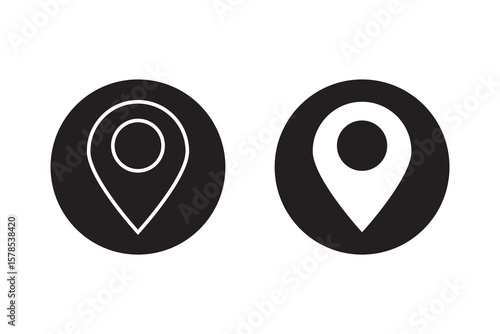 Map pin icon, location symbol.