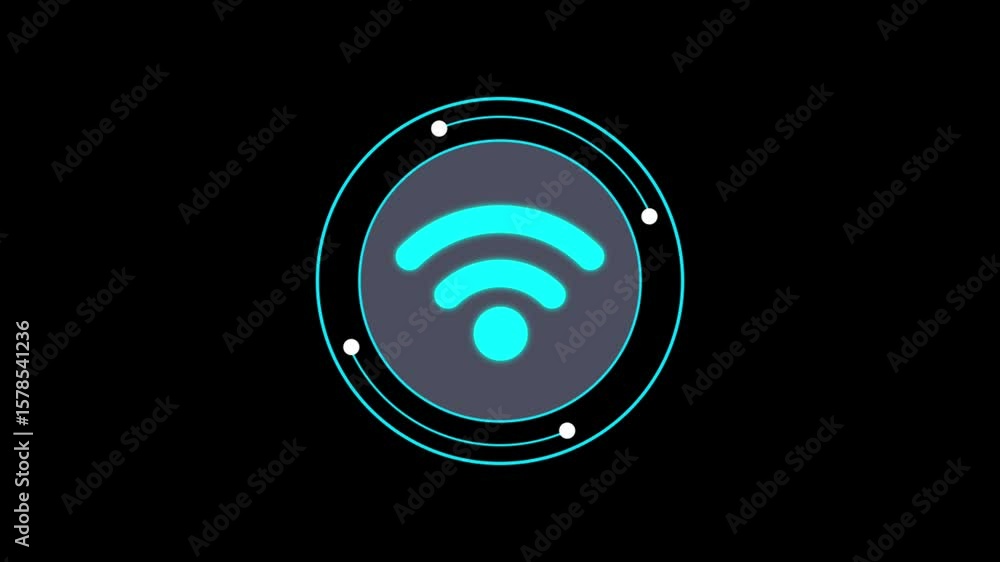 an animated icon of a connected Wi-Fi an animated icon of a connected Wi-Fi