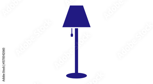 Elegant floor lamp illustration with shade design brings sophistication to interior decor element, simple graphic style