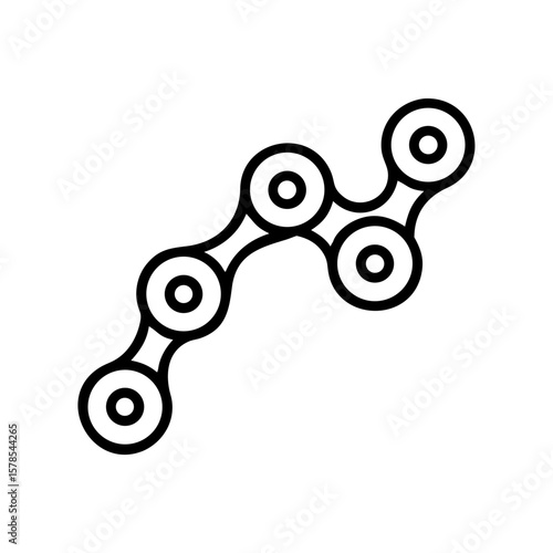 Bicycle chain design element features interlocking links, forming rhythmic sequence. Bicycle chain pattern detail, symbolic representation mechanical connection and movement.