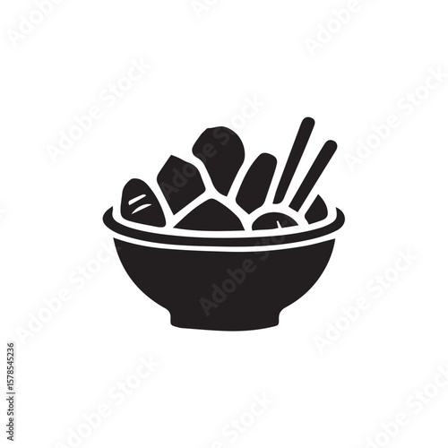 poke bowl vector illustration