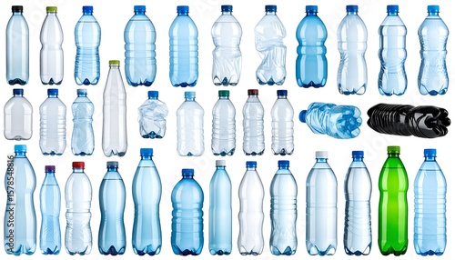 Assorted plastic water bottles