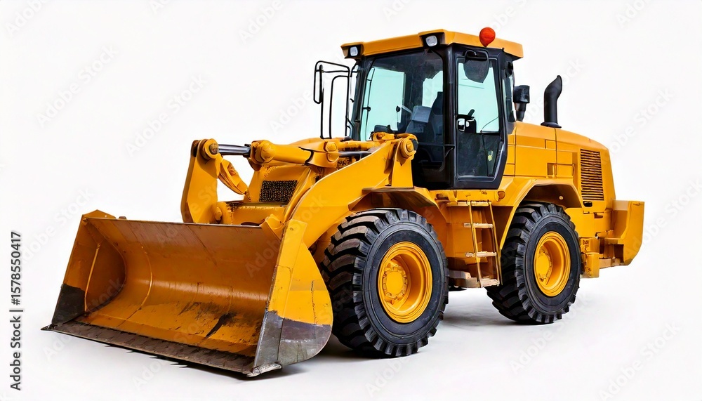 Fototapeta premium Bulldozer isolated on isolated white background. .
