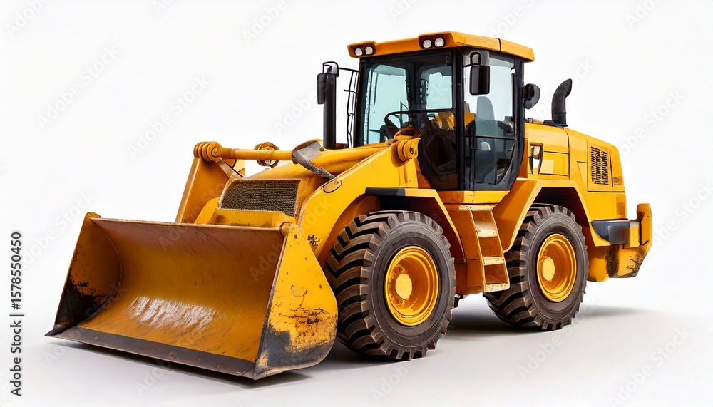 Fototapeta premium Bulldozer isolated on isolated white background. .