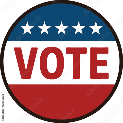 made in usa icon,Vote Button Icon – USA Color Badge for Elections on White Background (EPS Vector)