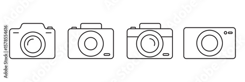 Camera icon set. photo camera icon.  camera line icon, photo snap camera line art symbol vector .  