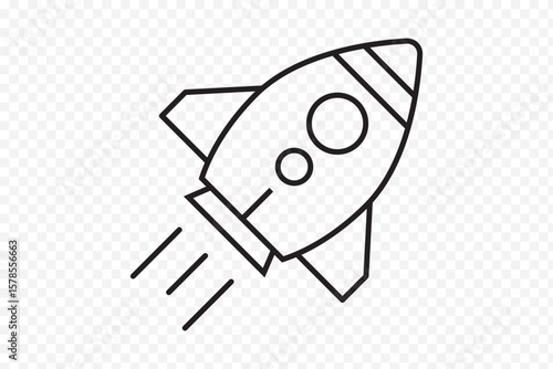 Rocket icon. Rocket launched icon vector. Startup icon line art, vector set . Rocket vector icon, Startup symbol, filled flat sign, solid pictogram isolated .  