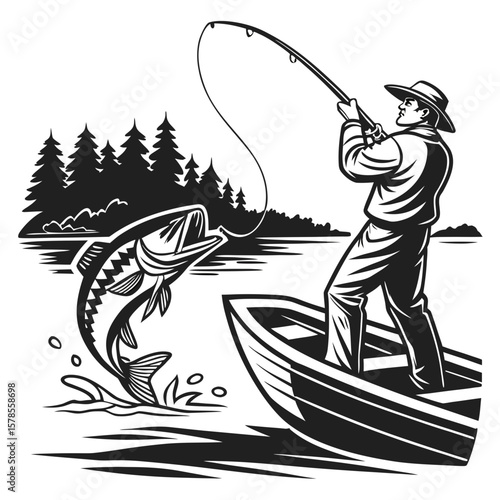 fisherman with fishing rod