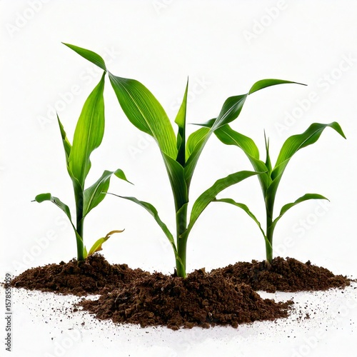 Wallpaper Mural Side view of young maize plant - corn white background.  Torontodigital.ca