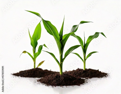 Wallpaper Mural Side view of young maize plant - corn white background.  Torontodigital.ca