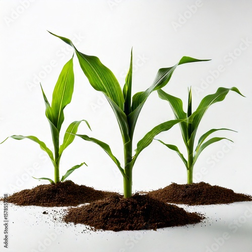 Wallpaper Mural Side view of young maize plant - corn white background.  Torontodigital.ca