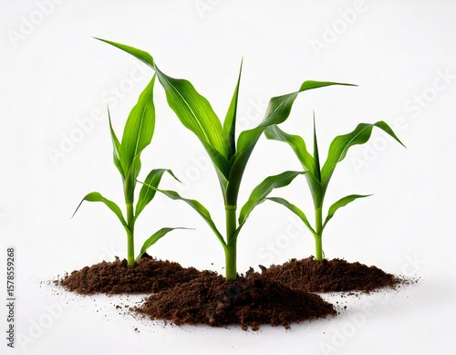 Wallpaper Mural Side view of young maize plant - corn white background.  Torontodigital.ca