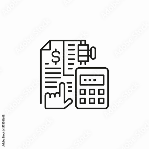 bill payment calculator icon sign vector