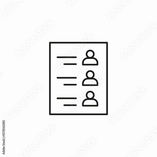 document person list icon sign vector