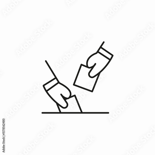 hand casting vote icon sign vector
