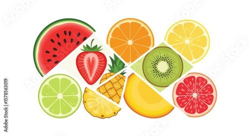 Vibrant Fruit Mosaic: A Colorful and Healthy Delight