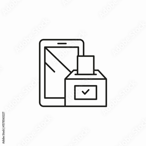 online election voting icon sign vector