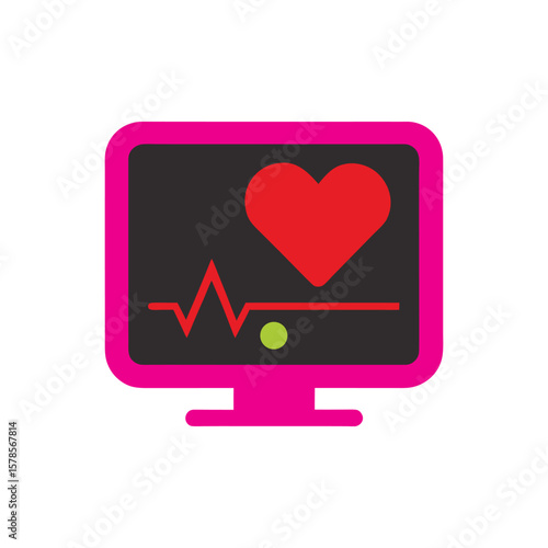ECG Line Heart Monitor Illustration

