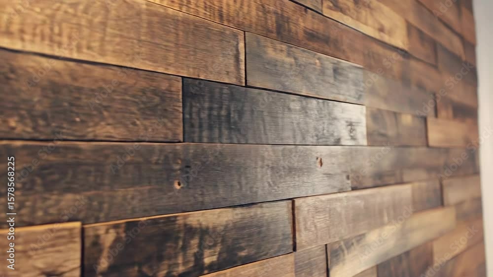 Reclaimed wood wall creating rustic texture in modern interior design ...