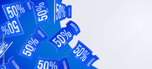 3d coupons. Different angles. Vector illustration