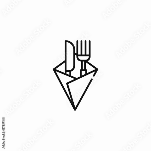 cutlery napkin set icon sign vector