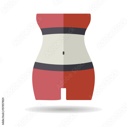 Woman's body care, weight losing vector icon