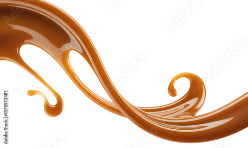Caramel Liquid Splash Design Element