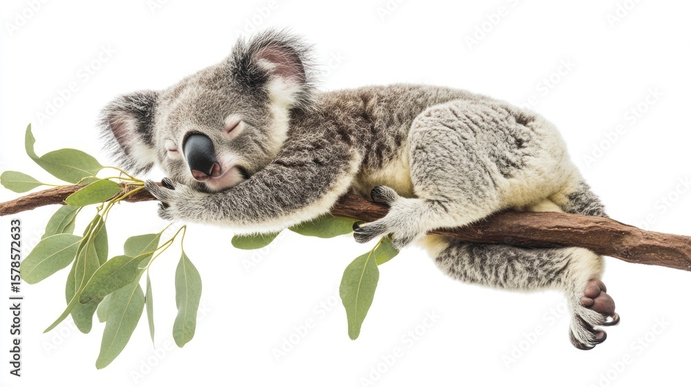 Obraz premium Sleepy Koala on Branch (1)