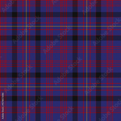 Black, Blue, Red, Yellow Tartan Weave Pattern - Tile