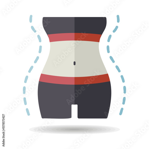 Woman's body care, weight losing vector icon