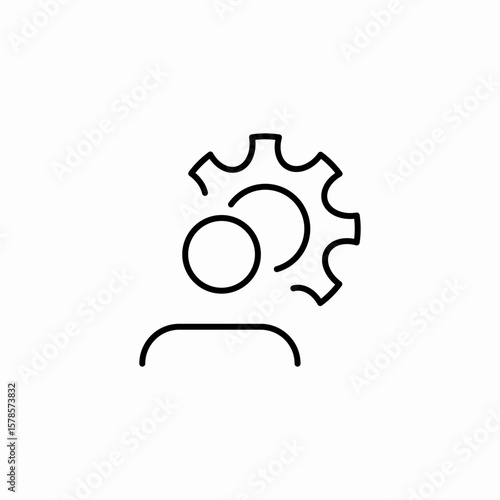 user gear settings icon sign vector