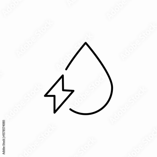 water lightning drop icon sign vector