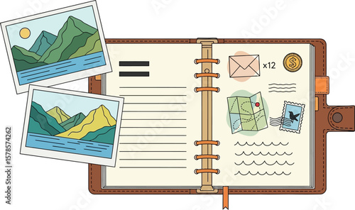 Travel journal scrapbook with photos and memories adventure diary and travel planning and vacation memories book