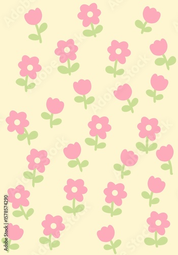Wallpaper Mural seamless pattern with pink roses Torontodigital.ca