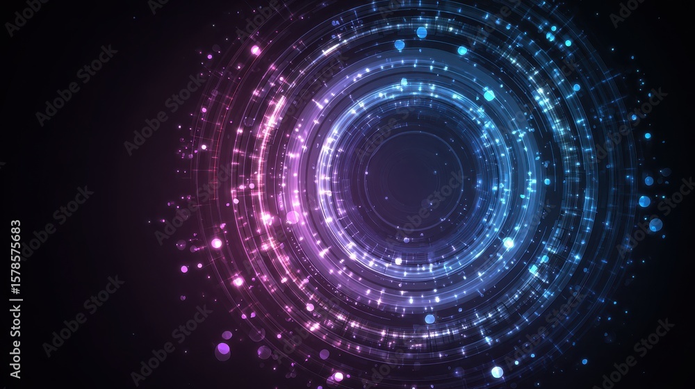 Obraz premium Artificial Intelligence illustration. Abstract technology circles. Data transfer concepts in internet. Graphic concept for your design, no logos, no brands