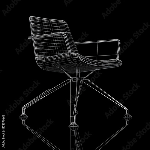 Customize look, scale 3d Antique chair model design .
