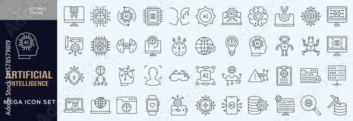 Artificial intelligence icon set icon symbo
