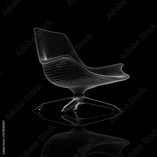 Customize look, scale 3d Antique chair model design .