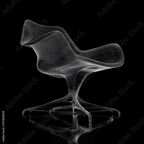 Customize look, scale 3d Antique chair model design .