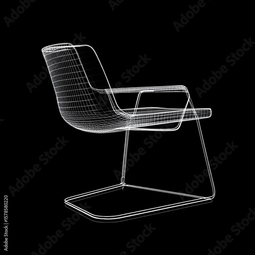 Customize look, scale 3d Antique chair model design .