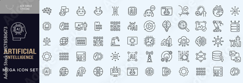 Artificial intelligence icon set icon symbo