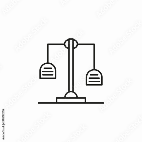 balanced scale justice icon sign vector