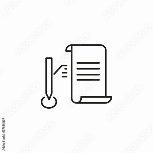 document signing pen icon sign vector