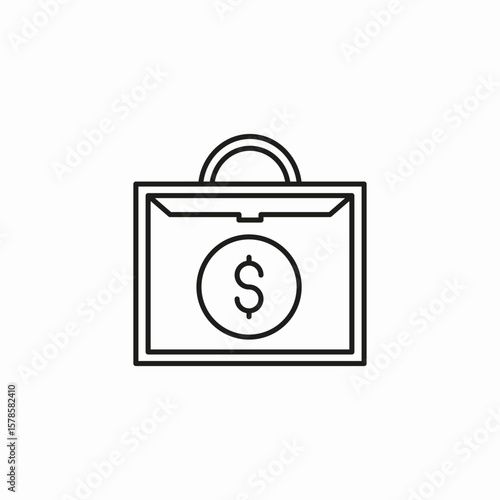 money briefcase case icon sign vector