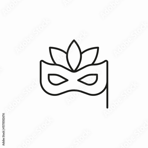 ornate masquerade mask icon sign vector