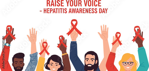 Hepatitis awareness day vector illustration for raising voice against hepatitis and liver health campaign