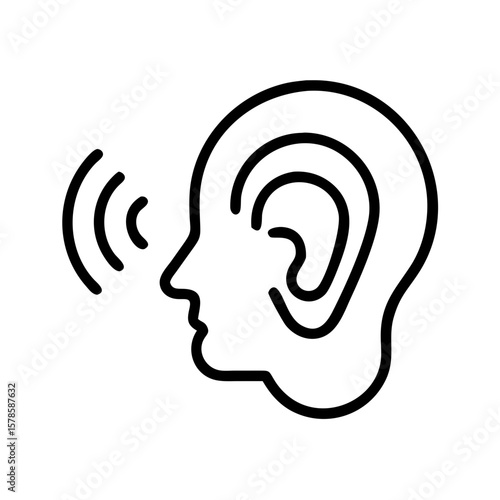 Language courses listening practice icon