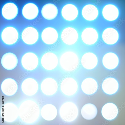 Abstract Blue and White Glowing Circles Background.